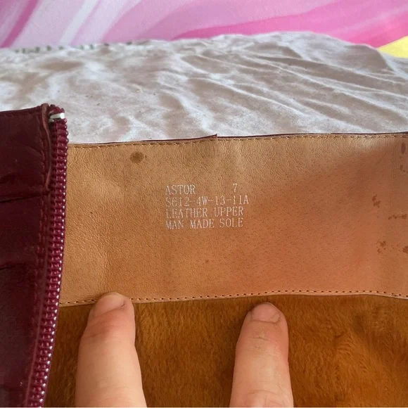 Miz Mooz Deep Red Button Detail Heeled Boots - Picture 16 of 16